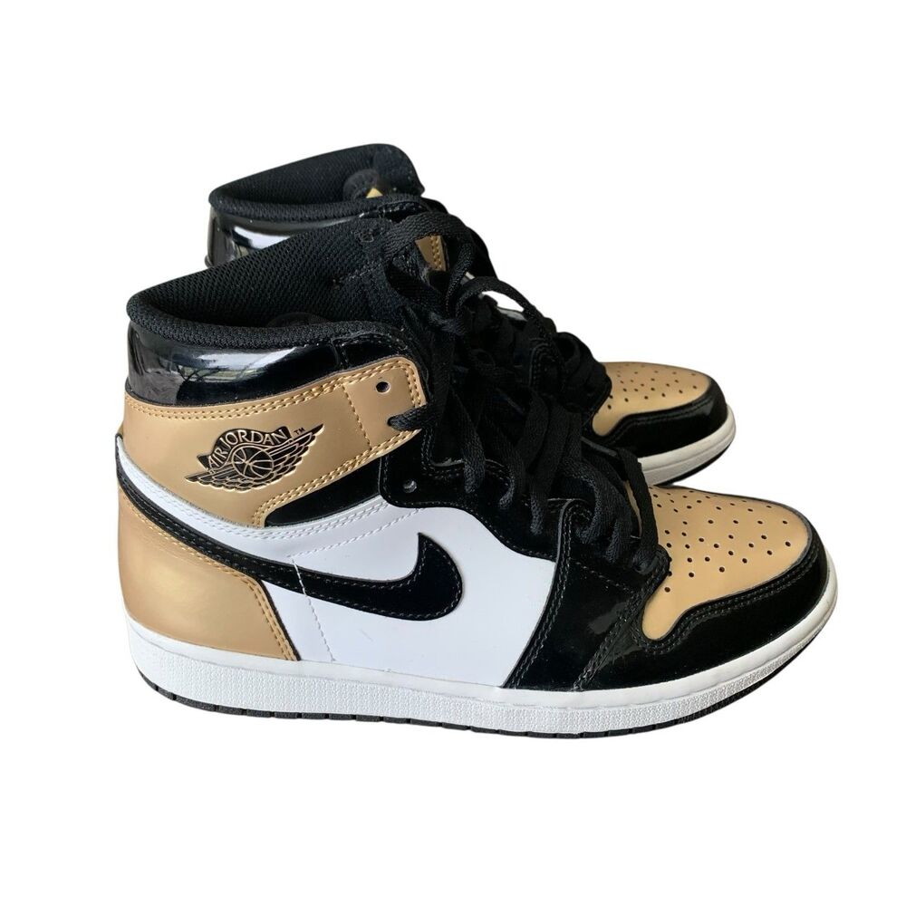 Air Jordan 1 Retro High OG GOLD TOE Men's Size 7.5/Women's Size 9 (861428-007)
